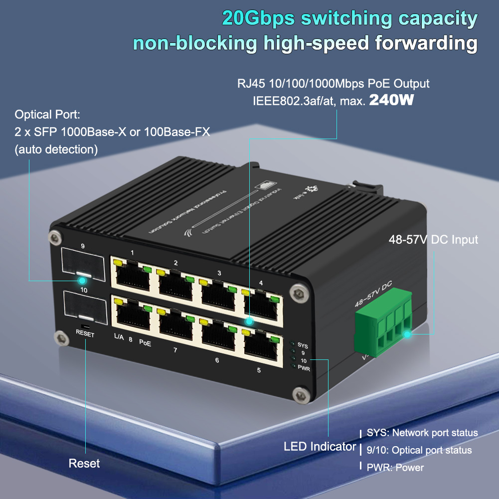 管理機能付きPoEスイッチ 8ポート 10/100/1000 - Managed Gigabit Poe Switch 8 Port 802.3At のレビューと価格